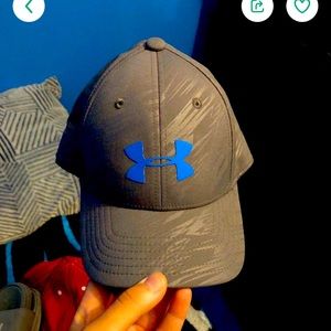 Blue and gray under amour hat